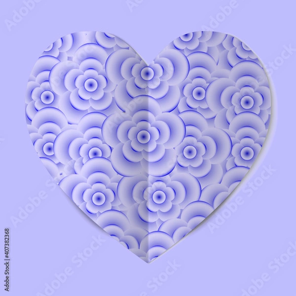 Fototapeta Paper heart with a flower.