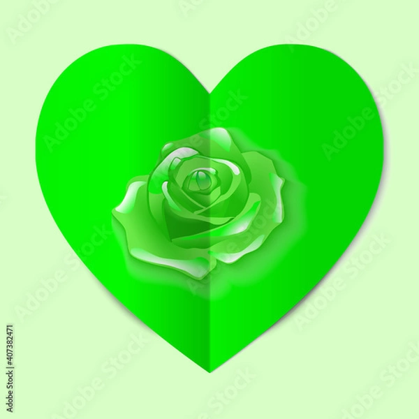 Fototapeta Paper heart with a flower.