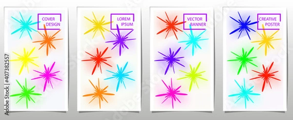 Fototapeta Set of bright colorful vector background. Abstract illustration.