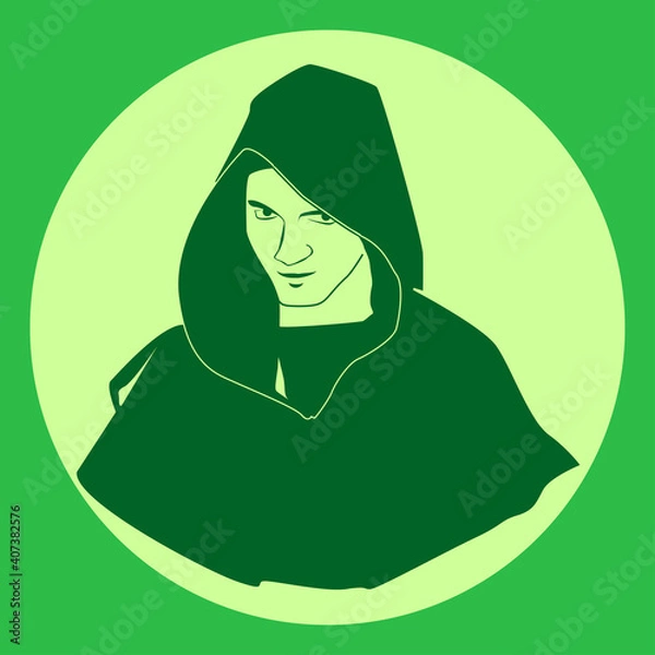 Fototapeta Silhouette of a monk. Religion. Vector Illustration.