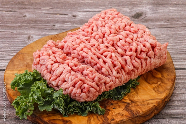 Fototapeta Raw pork minced meat for cooking