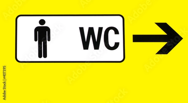 Obraz wc gelb mann