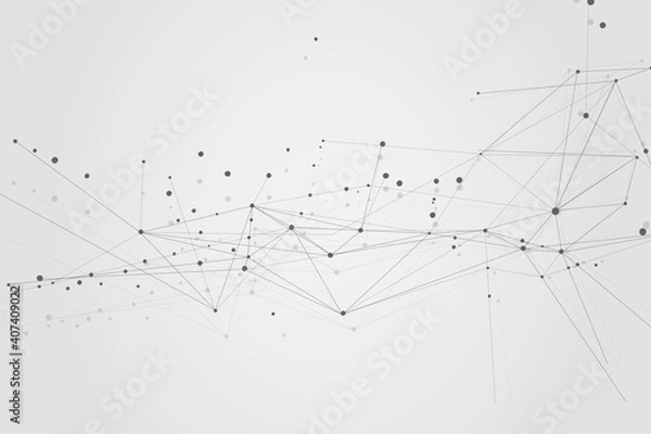 Obraz Abstract connecting dots, Polygonal background, technology design, vector illustration