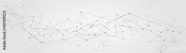 Fototapeta Abstract connecting dots, Polygonal background, technology design, vector illustration