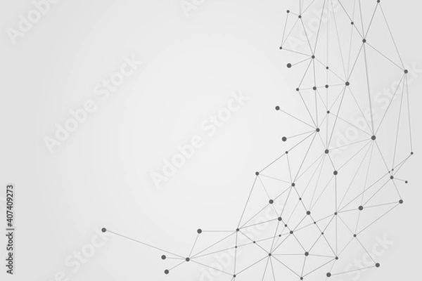 Obraz Abstract connecting dots, Polygonal background, technology design, vector illustration