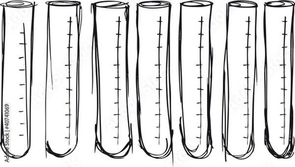 Fototapeta Sketch of test tube. vector illustration