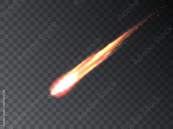 Obraz Vector falling meteorite