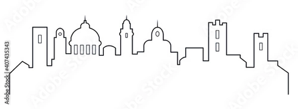 Fototapeta Bergamo skyline in white background in vector file