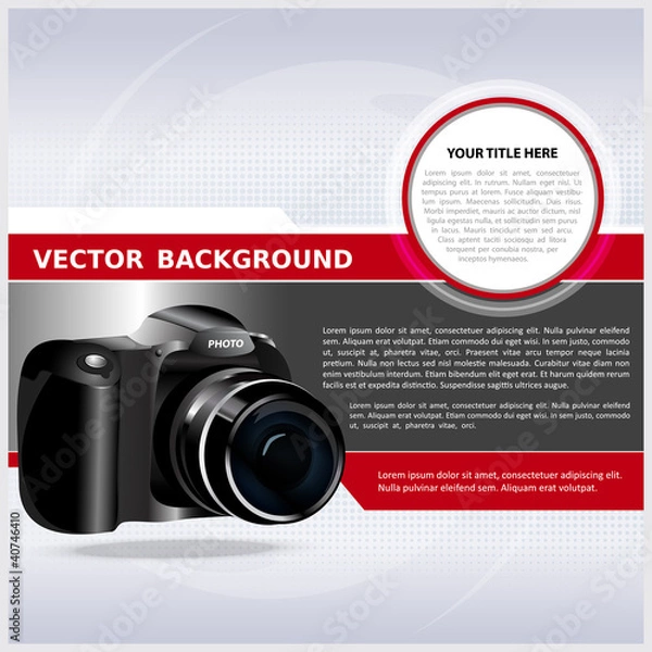 Fototapeta Abstract vector background with digital camera