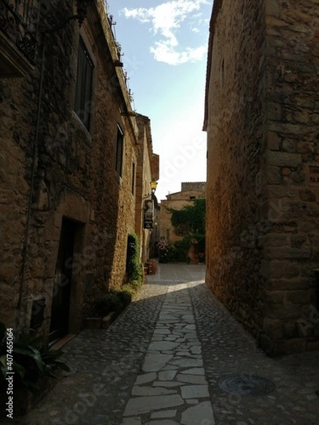 Fototapeta chemin médiéval