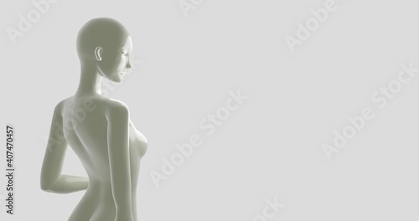 Fototapeta 女性型マネキンの後ろ姿　3DCGレンダリング