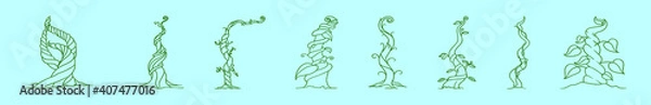 Fototapeta set of beanstalk cartoon icon design template with various models. vector illustration isolated on blue background