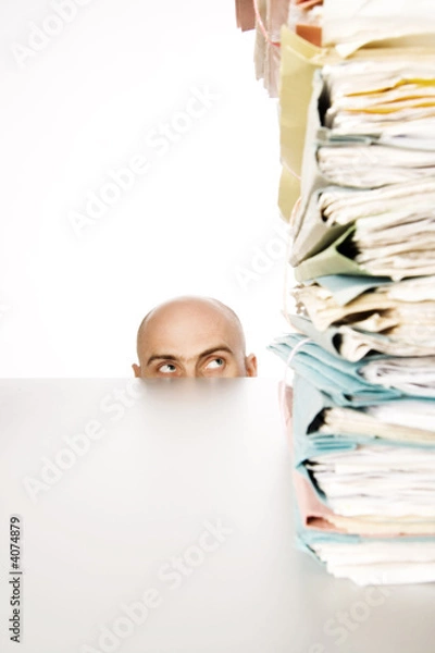Obraz Man stares at files