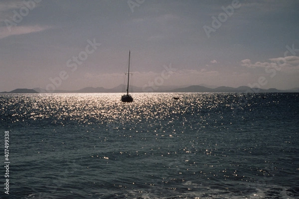 Fototapeta meerlandschaft mit boot