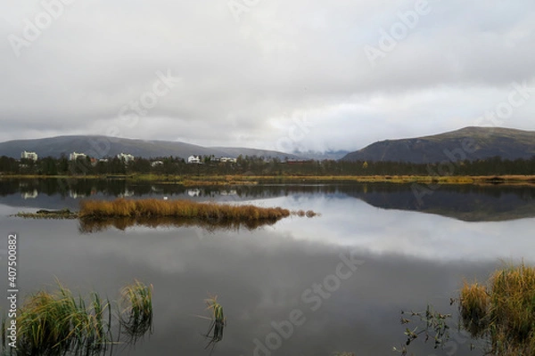 Obraz lake and clouds