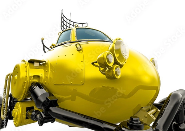 Fototapeta lunar roving vehicle on white background close up view