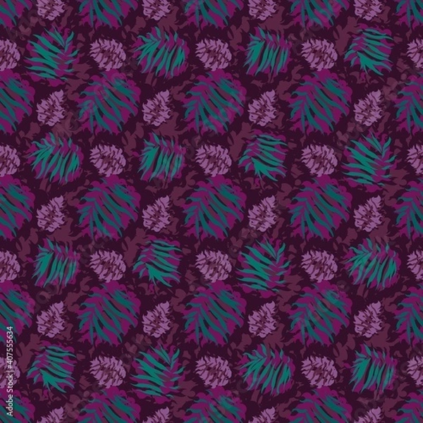Fototapeta seamles leaf pattern variations