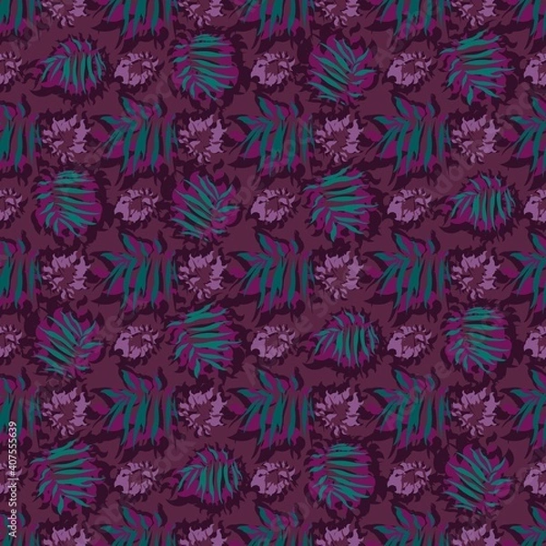 Fototapeta seamles leaf pattern variations