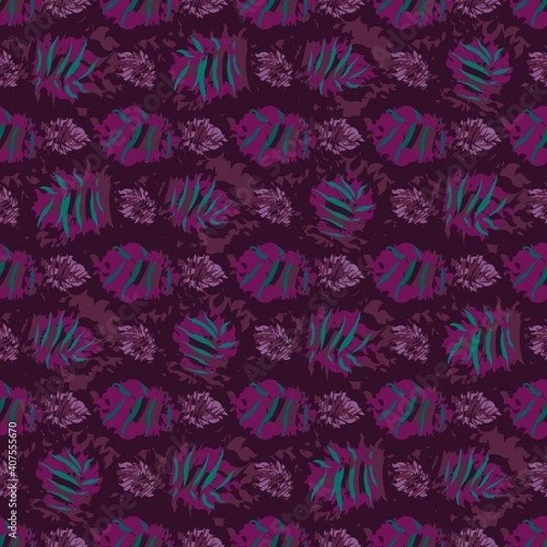 Fototapeta seamles leaf pattern variations