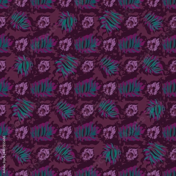 Fototapeta seamles leaf pattern variations