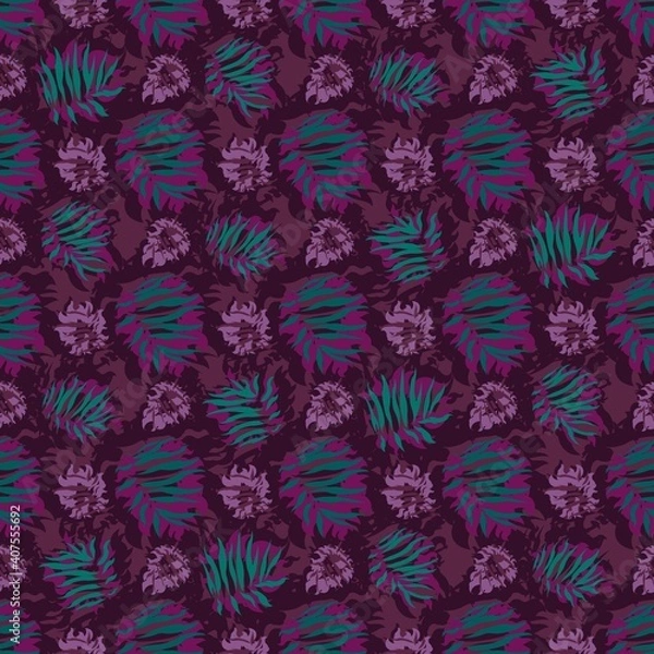 Fototapeta seamles leaf pattern variations