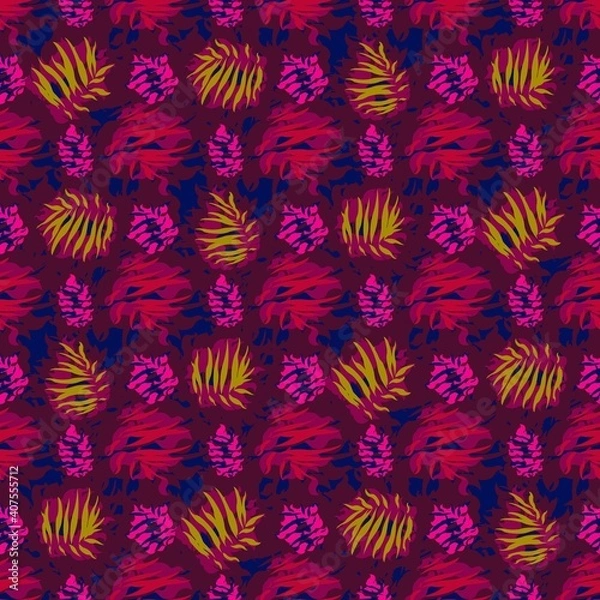 Fototapeta seamles leaf pattern variations