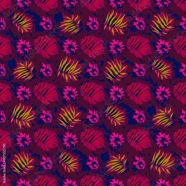 Fototapeta seamles leaf pattern variations