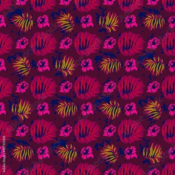 Fototapeta seamles leaf pattern variations