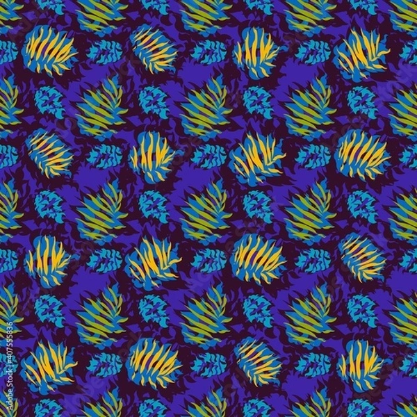 Fototapeta seamles leaf pattern variations