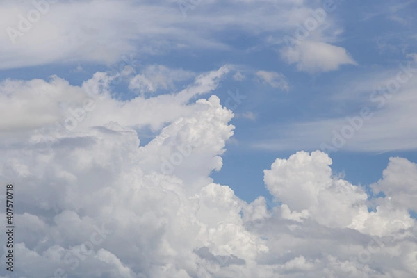 Fototapeta Blue sky with clouds background.