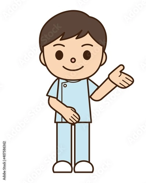 Fototapeta 看護師 男性 案内