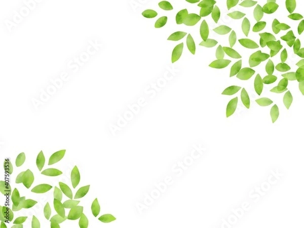 Fototapeta 水彩風な新緑のイラスト背景素材