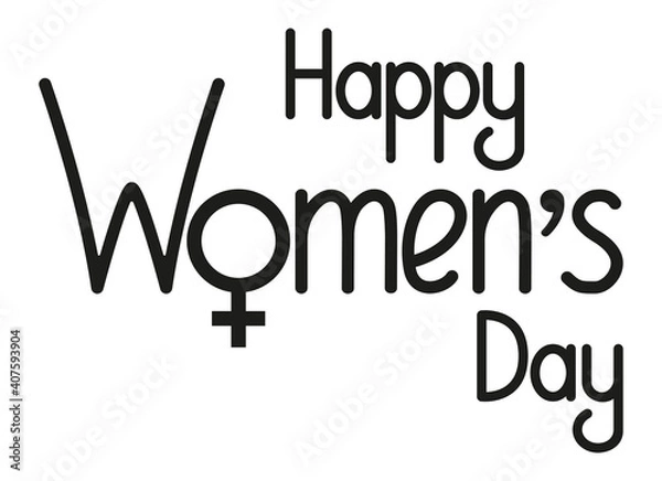 Fototapeta Happy Women`s Day  lettering banner. Vector illustration.
March 8. Invitations for the International Women's Day.