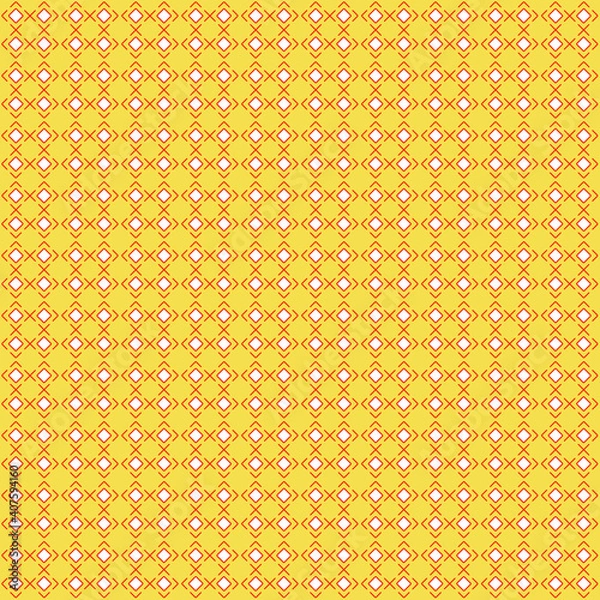 Obraz IIllustration with repetitive geometric shapes, trendy color # FFCC66 Illuminating. Abstract background for web pattern, wallpaper, digital graphics, packaging, objects and artistic decor.
