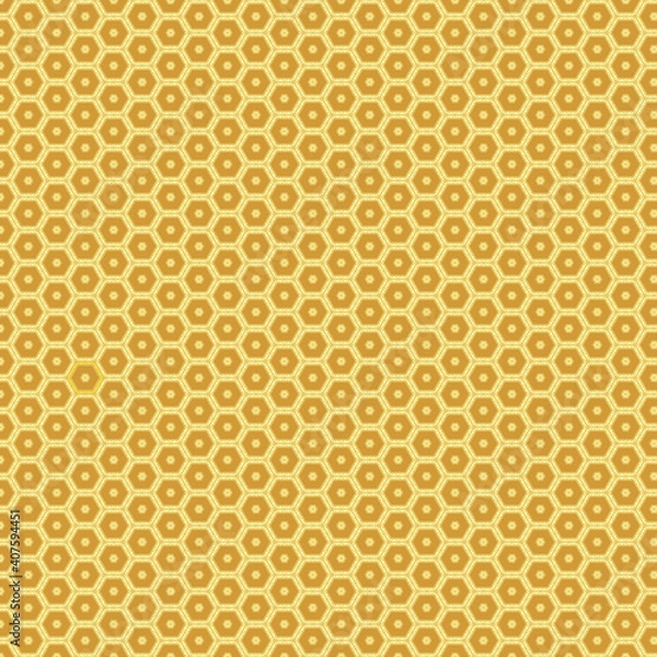 Obraz IIllustration with repetitive geometric shapes, trendy color # FFCC66 Illuminating. Abstract background for web pattern, wallpaper, digital graphics, packaging, objects and artistic decor.