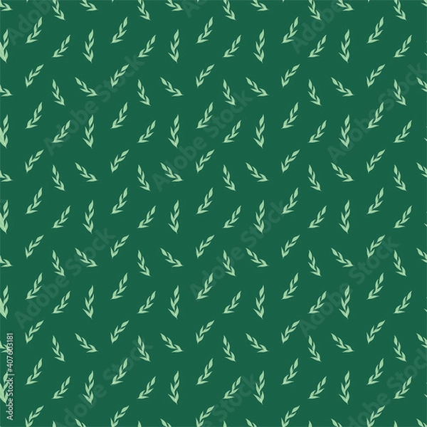 Obraz Natural vector seamless pattern leaves on green background template