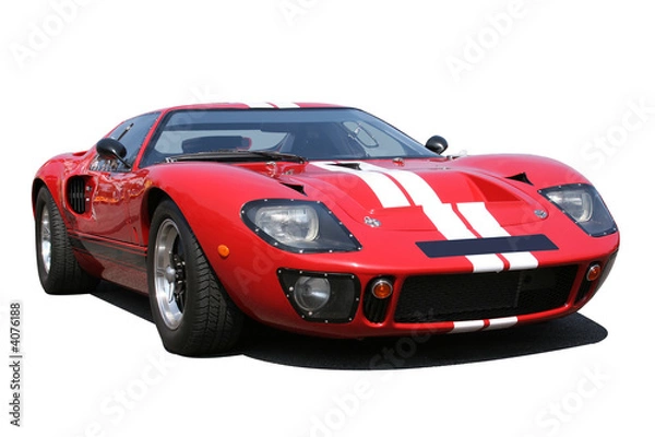 Obraz Isolated Classic red racing car