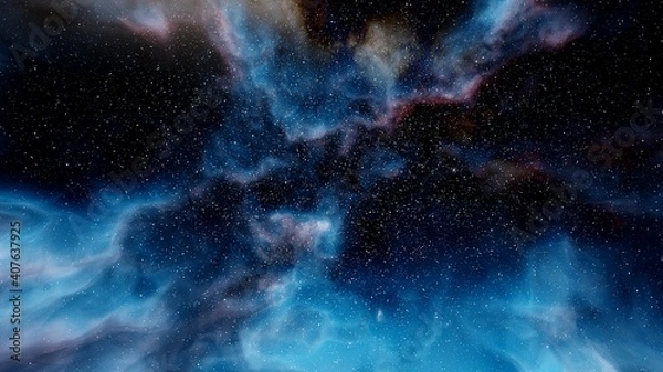 Obraz abstract background for design, space abstraction, starry cosmic backround, nebula background, galactic background 3d render	