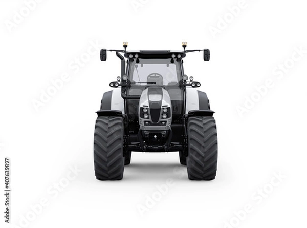Obraz 3d rendering tractor front view isolated on white background with shadow