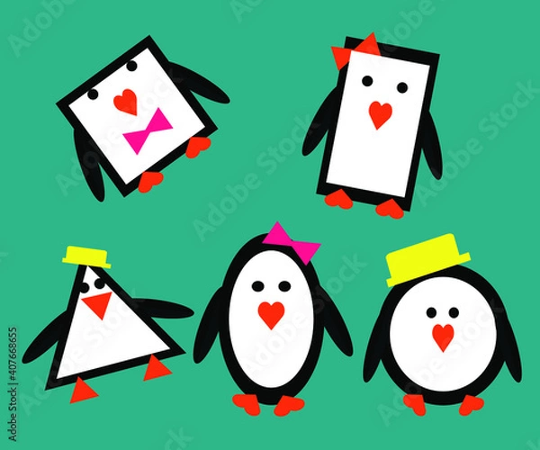 Fototapeta Penguin Printable Craft In Adobe Illustrator