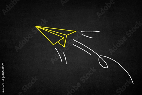 Obraz yellow paper airplane