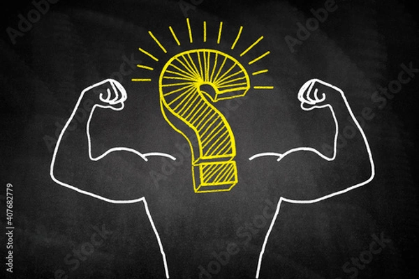 Obraz muscular body with question mark