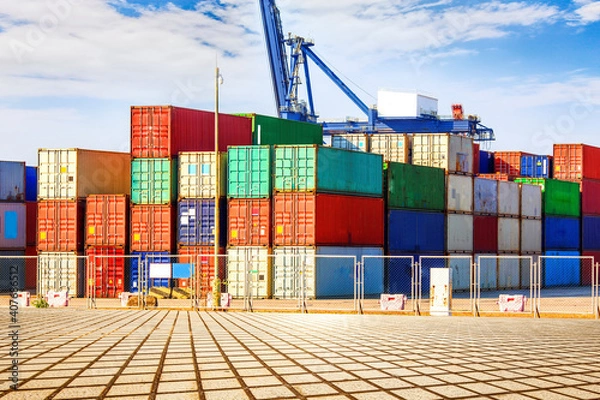 Fototapeta container terminal wharf transport (2)