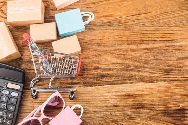 Fototapeta consumers use internet shopping concept