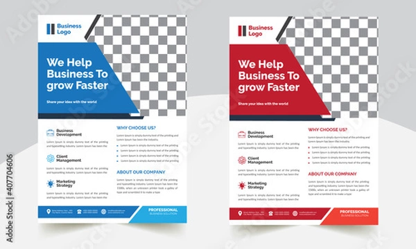 Fototapeta Corporate Flyer Design Template Print Ready A4 Size 02 color Variation