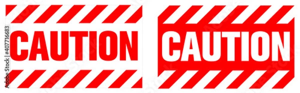 Fototapeta Caution warning sign. EPS10 vector illustration.