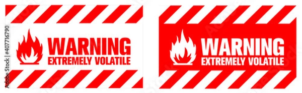 Obraz Flammable warning sign. EPS10 vector illustration.