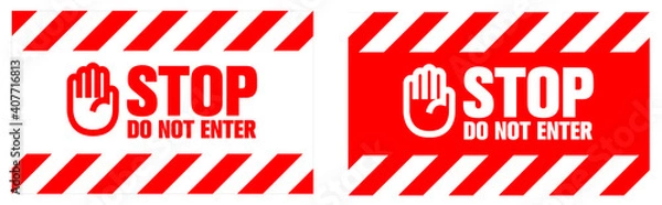 Obraz Stop, do not enter warning sign. Eps10 vector illustration.