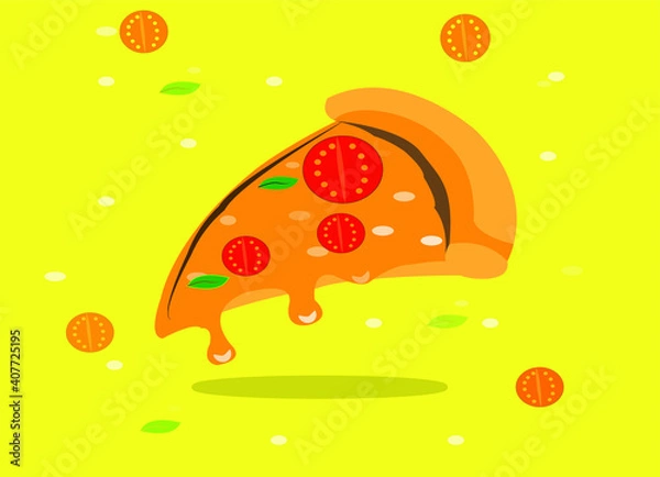 Fototapeta illustration of a pizza with vegetables