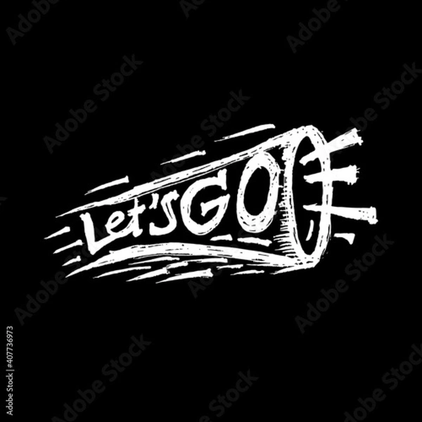 Fototapeta Let's go hand draw Vector logo banner